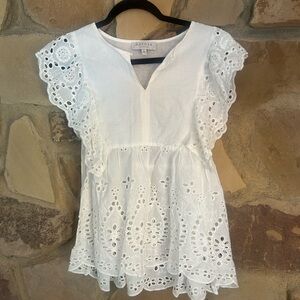 Hayden White Eyelet Blouse